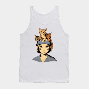 Japanese crazy cat lady Tank Top